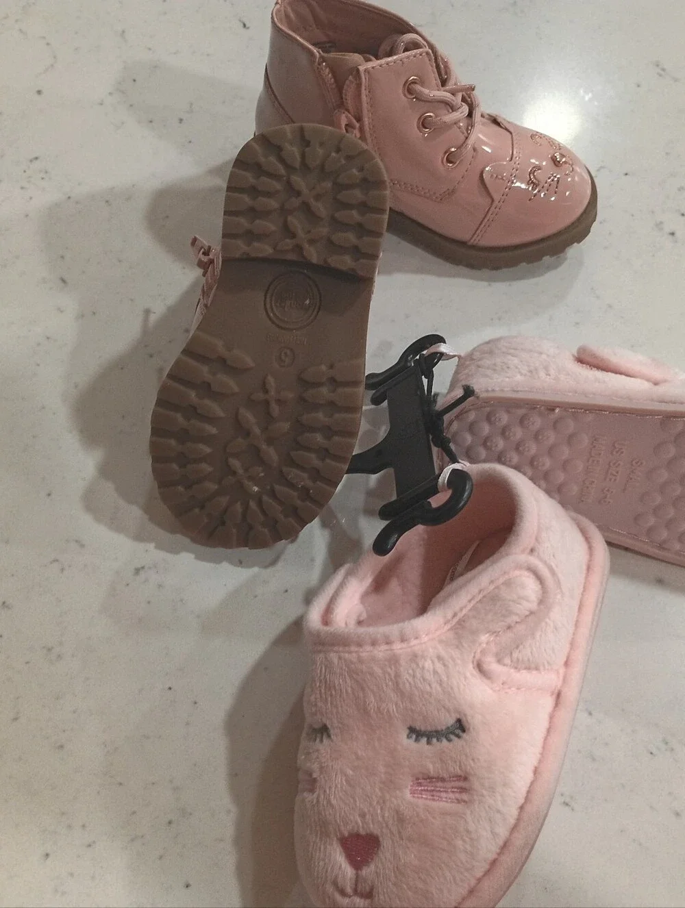 Kids Pink Animal Face Boots and Slippers Set